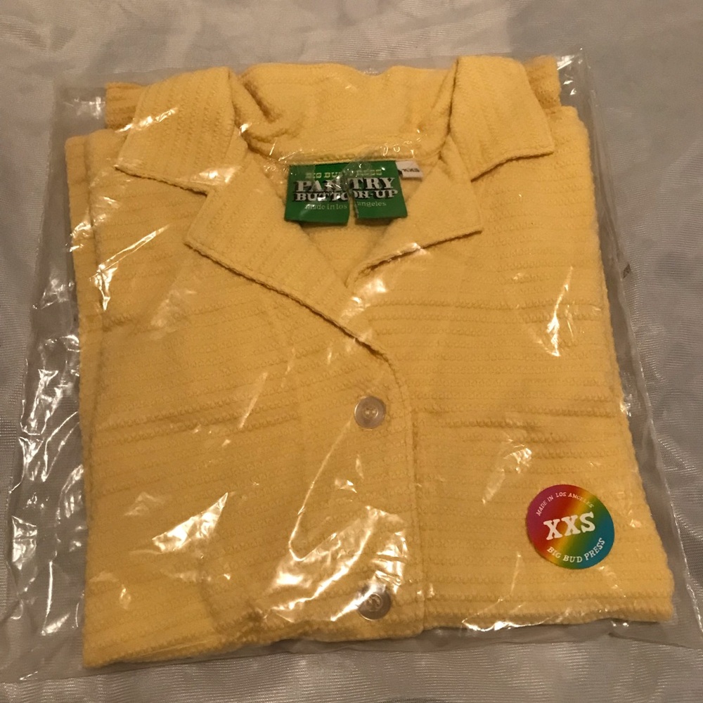 NEW Big Bud Press Honeycomb Pantry Button-Up / Butter Yellow / XXS